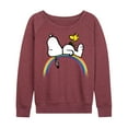 thumbnail image 1 of Peanuts - Lazy Snoopy - Women's Lightweight French Terry Long Sleeve Shirt, 1 of 6