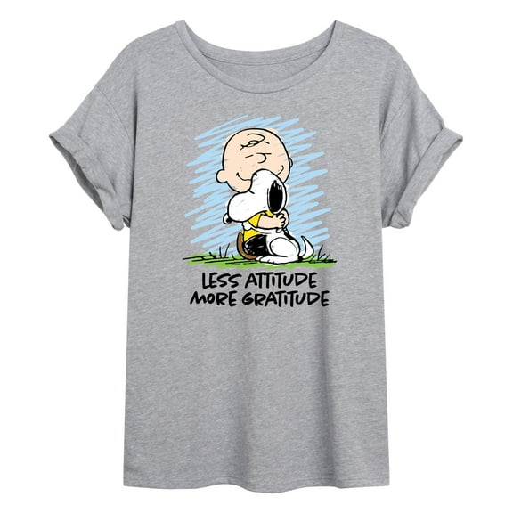 Peanuts - Less Atitude More Gratitude - Women's Oversized T-Shirt