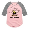thumbnail image 1 of Peanuts - Let's Roll - Toddler And Youth Girls Raglan Graphic T-Shirt, 1 of 5
