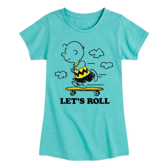 Peanuts - Let's Roll - Toddler And Youth Girls Short Sleeve Graphic T-Shirt