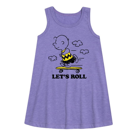 Peanuts - Let's Roll - Toddler and Youth Girls A-line Dress