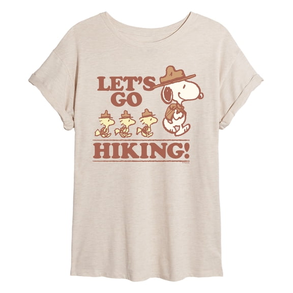 Peanuts - Lets Go Hiking - Women's Oversized Graphic T-Shirt