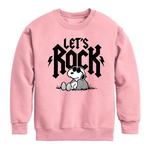 Peanuts - Lets Rock - Toddler And Youth Crewneck Fleece Sweatshirt