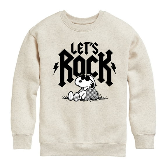 Peanuts - Lets Rock - Toddler And Youth Crewneck Fleece Sweatshirt