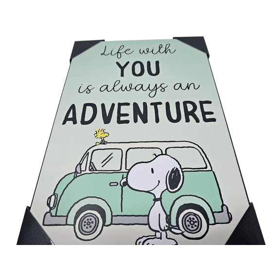 Peanuts "Life with You is Always and Adventure" 13X19in Wooden Wall Sign