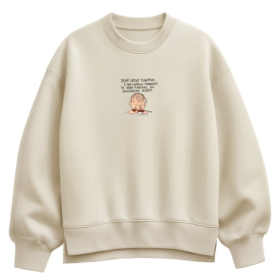 Peanuts - Linus Great Pumpkin Letter - Women's Oversized Fleece Crew Sweatshirt