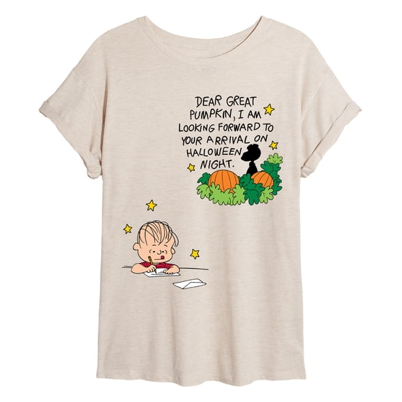 Peanuts - Linus Great Pumpkin - Juniors Oversized Graphic T-Shirt