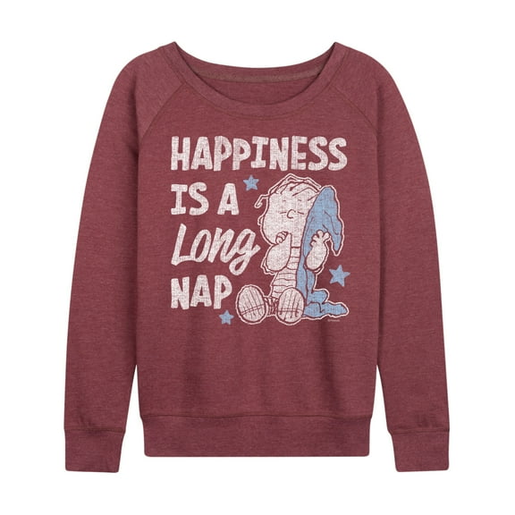 Peanuts - Linus Happiness Is A Long Nap - Women's French Terry Long Sleeve Shirt