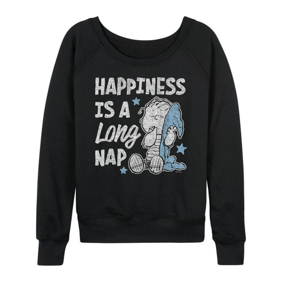 Peanuts - Linus Happiness Is A Long Nap - Women's French Terry Long Sleeve Shirt