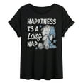 thumbnail image 1 of Peanuts - Happiness is a Long Nap - Juniors Oversized Graphic T-Shirt, 1 of 5