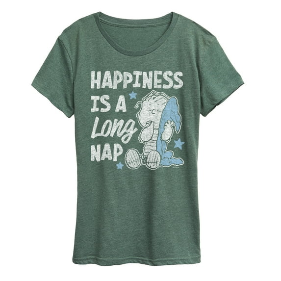 Peanuts - Linus Happiness Is A Long Nap - Women's Short Sleeve Graphic T-Shirt