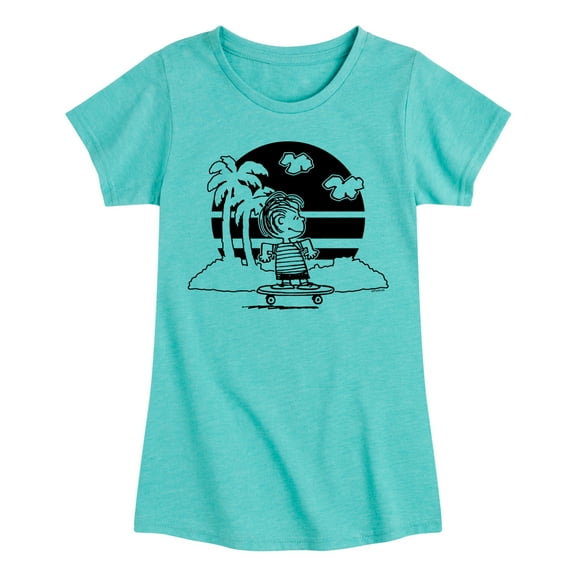 Peanuts - Linus Skateboarding - Toddler And Youth Girls Short Sleeve Graphic T-Shirt