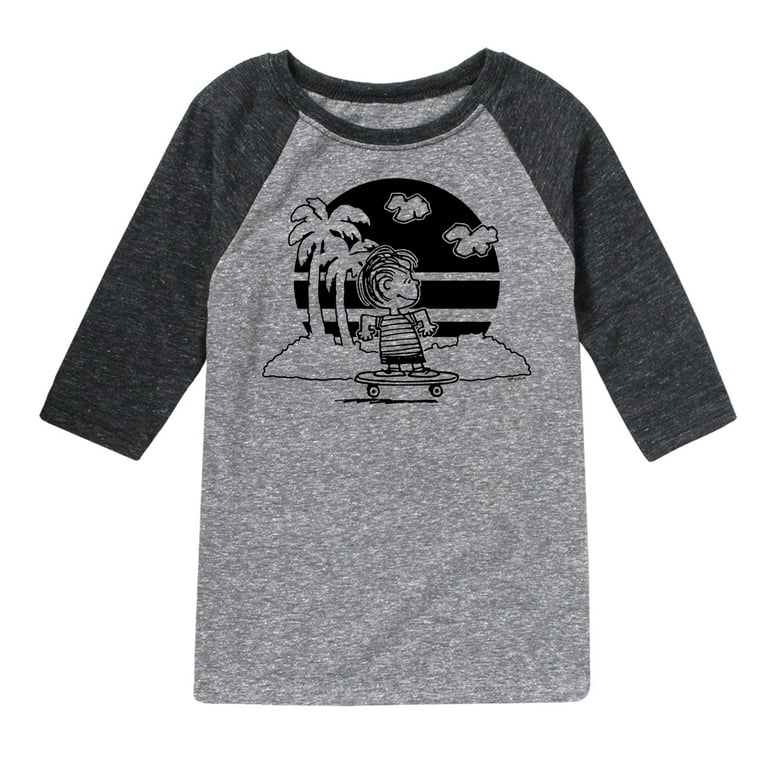 Peanuts - Linus Skateboarding - Toddler And Youth Raglan