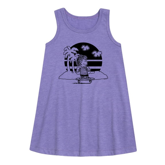 Peanuts - Linus Skateboarding - Toddler and Youth Girls A-line Dress