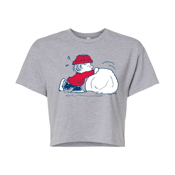 Peanuts - Linus Snowball - Juniors Cropped Cotton Blend T-Shirt