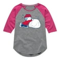 thumbnail image 1 of Peanuts - Linus Snowball - Toddler & Youth Girls Raglan Graphic T-Shirt, 1 of 6