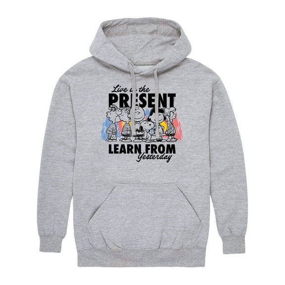 Peanuts - Live In the Present Learn From Yesterday Group- Men's Pullover Hoodie