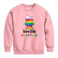 thumbnail image 1 of Peanuts - Live Life Colorfully - Toddler & Youth Crewneck Fleece Sweatshirt, 1 of 5