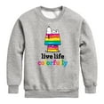 thumbnail image 1 of Peanuts - Live Life Colorfully - Toddler & Youth Crewneck Fleece Sweatshirt, 1 of 6