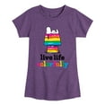 thumbnail image 1 of Peanuts - Live Life Colorfully - Toddler & Youth Girls Short Sleeve Graphic T-Shirt, 1 of 6