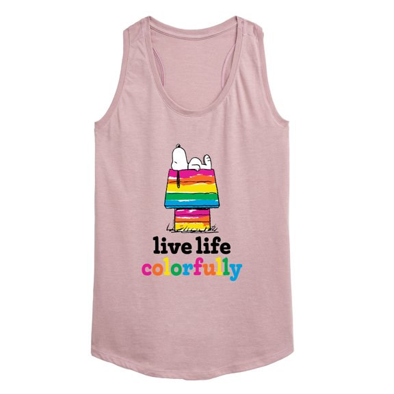 Peanuts - Live Life Colorfully - Women's Racerback Tank Top