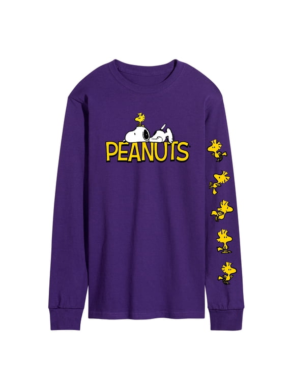 - Logo Snoopy And Woodstock Men's Long Sleeve Graphic T-Shirt