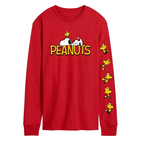 Peanuts - Logo Snoopy And Woodstock - Men's Long Sleeve Graphic T-Shirt