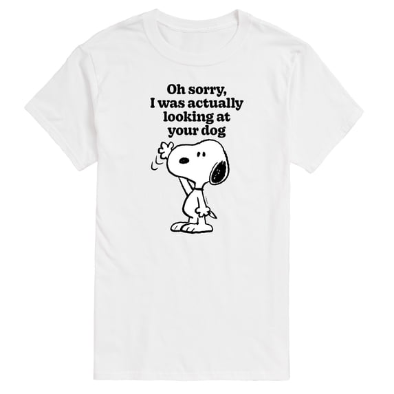 Peanuts - Looking At Your Dog - Men's Short Sleeve Graphic T-Shirt