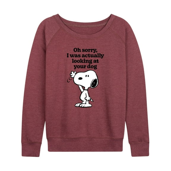 Peanuts - Looking At Your Dog - Women's Lightweight French Terry Long Sleeve Shirt