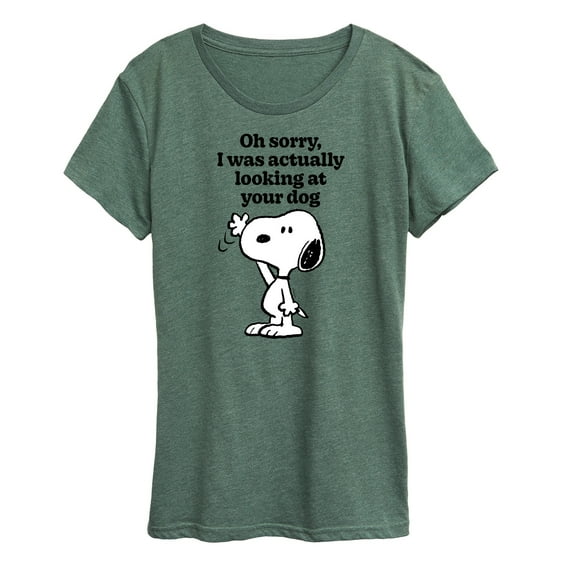 Peanuts - Looking At Your Dog - Women's Short Sleeve Graphic T-Shirt