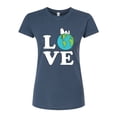 thumbnail image 1 of Peanuts - Love Earth - Juniors Fitted Graphic T-Shirt, 1 of 1