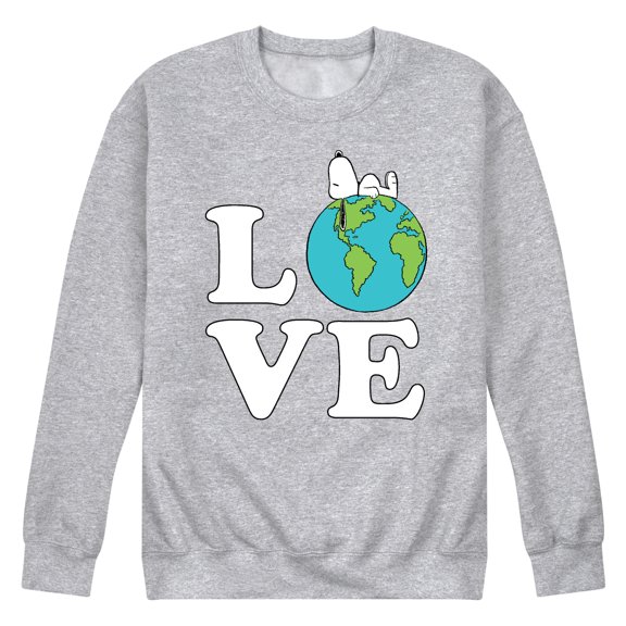 Peanuts - Love Earth - Men's Crew Neck Fleece Pullover