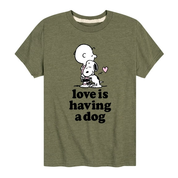 Peanuts - Love Having Dog  - Toddler And Youth Short Sleeve Graphic T-Shirt