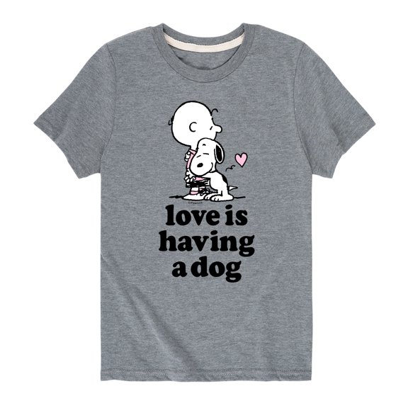 Peanuts - Love Having Dog  - Toddler And Youth Short Sleeve Graphic T-Shirt