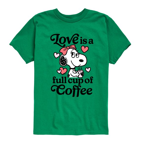 Peanuts - Love Is A Full Cup Of Coffee - Toddler And Youth Short Sleeve Graphic T-Shirt