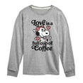 thumbnail image 1 of Peanuts - Love Is A Full Cup Of Coffee - Toddler and Youth Long Sleeve Graphic T-Shirt, 1 of 6