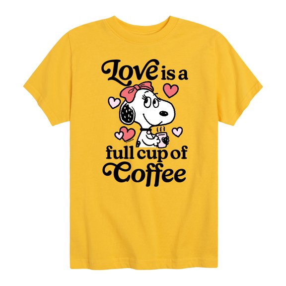 Peanuts - Love Is A Full Cup Of Coffee -Toddler and Youth Short Sleeve Graphic T-Shirt