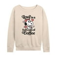 thumbnail image 1 of Peanuts - Love Is A Full Cup Of Coffee - Women's French Terry Pullover Long Sleeve Shirt, 1 of 6