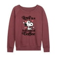 thumbnail image 1 of Peanuts - Love Is A Full Cup Of Coffee - Women's French Terry Pullover Sweatshirt, 1 of 6