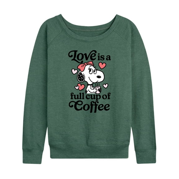 Peanuts - Love Is A Full Cup Of Coffee - Women's French Terry Pullover Sweatshirt