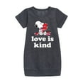 thumbnail image 1 of Peanuts - Love Is Kind - Girls Short Sleeve Fleece Dress, 1 of 4