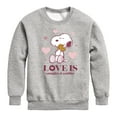 thumbnail image 1 of Peanuts - Love Is Snuggles And Cuddles  - Toddler And Youth Crewneck Fleece Sweatshirt, 1 of 6