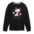 thumbnail image 1 of Peanuts - Love Is Snuggles And Cuddles  - Toddler And Youth Long Sleeve Graphic T-Shirt, 1 of 6