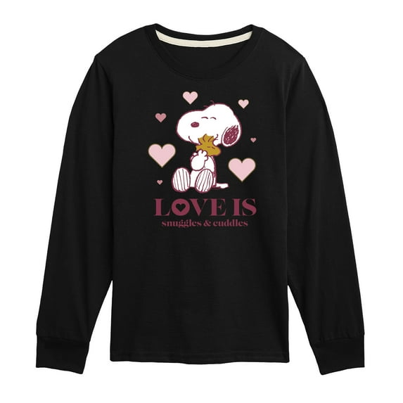Peanuts - Love Is Snuggles And Cuddles - Toddler And Youth Long Sleeve Graphic T-Shirt