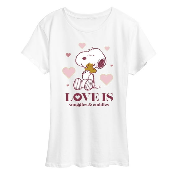 Peanuts - Love Is Snuggles And Cuddles - Women's Short Sleeve Graphic T-Shirt