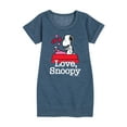 thumbnail image 1 of Peanuts - Love Snoopy - Girls Short Sleeve Fleece Dress, 1 of 5