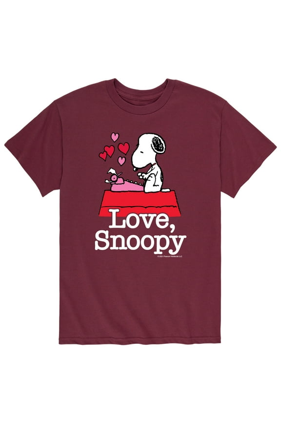 - Love Snoopy - Men's Short Sleeve Graphic T-Shirt