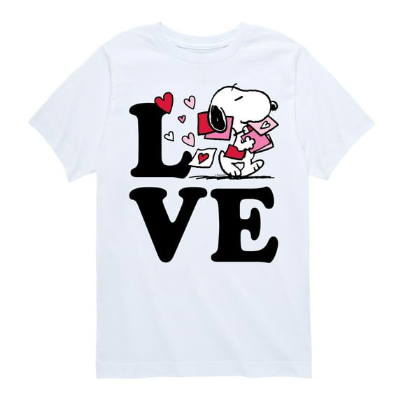 Peanuts - Love Snoopy  - Toddler And Youth Short Sleeve Graphic T-Shirt
