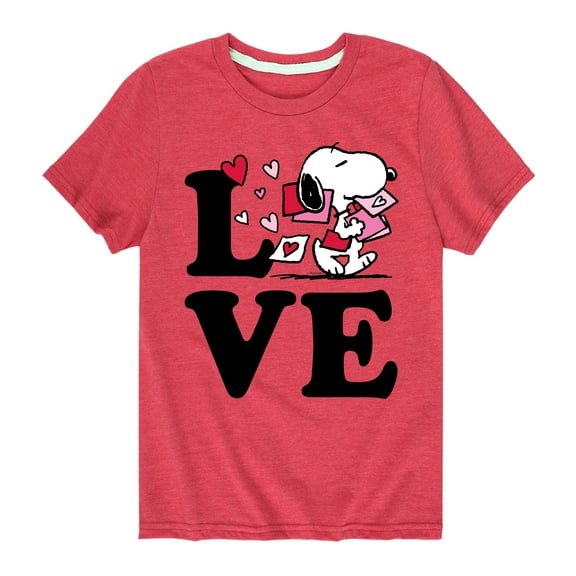 Peanuts - Love Snoopy - Toddler And Youth Short Sleeve Graphic T-Shirt
