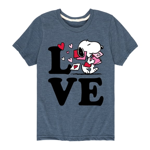 Peanuts - Love Snoopy - Toddler And Youth Short Sleeve Graphic T-Shirt